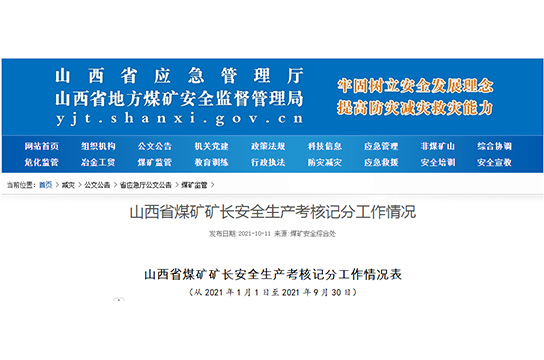 山西省煤礦礦長安全生產考核記分工作情況表
